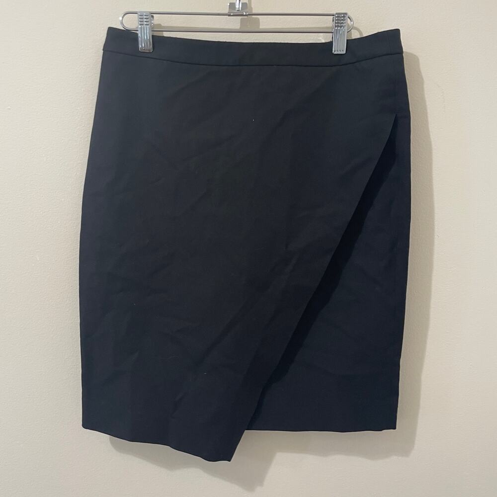 Banana Republic Black Asymmetric Wrap Skirt Size 4